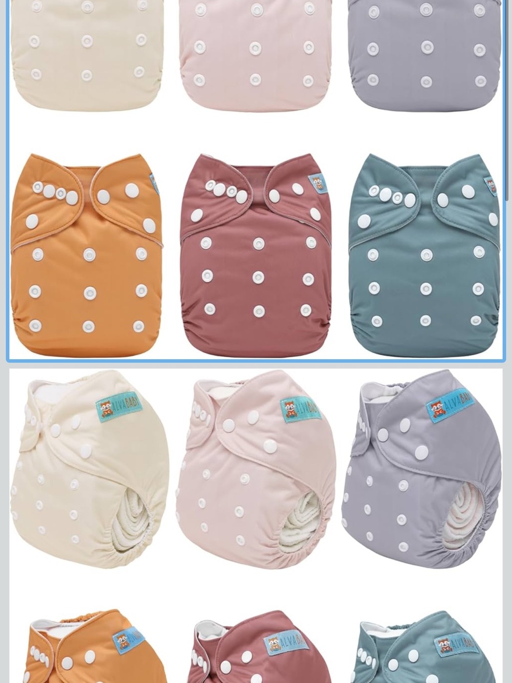 NEVER USED Reusable Snap Cloth Diaper Covers with Inserts
